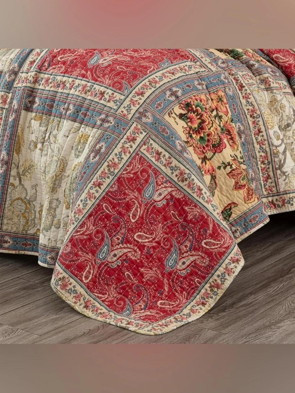 Patchwork Floral Queen 3 piece Quilted 100% cotton reversible